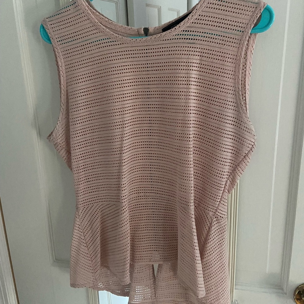 BCBG Pink Peplum Sleeveless Top w Back Zipper